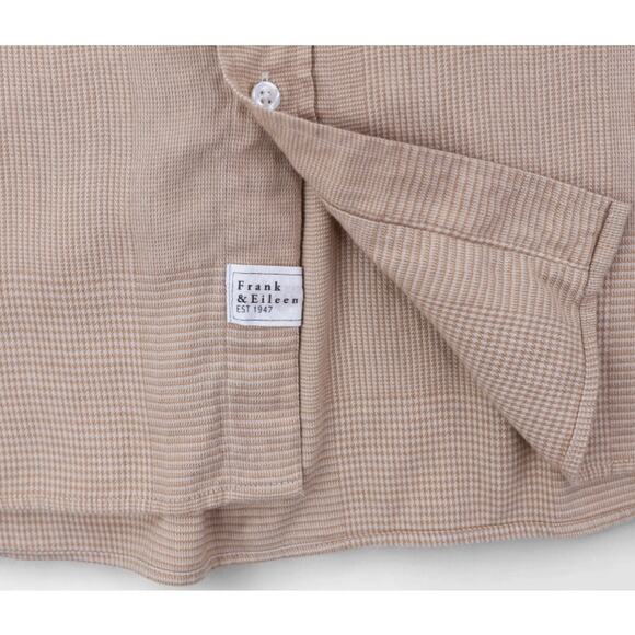 Frank & Eileen Shirt Top Flannel Silvio Cream Camel Brown Button Down Plaid Sz M - Picture 4 of 14